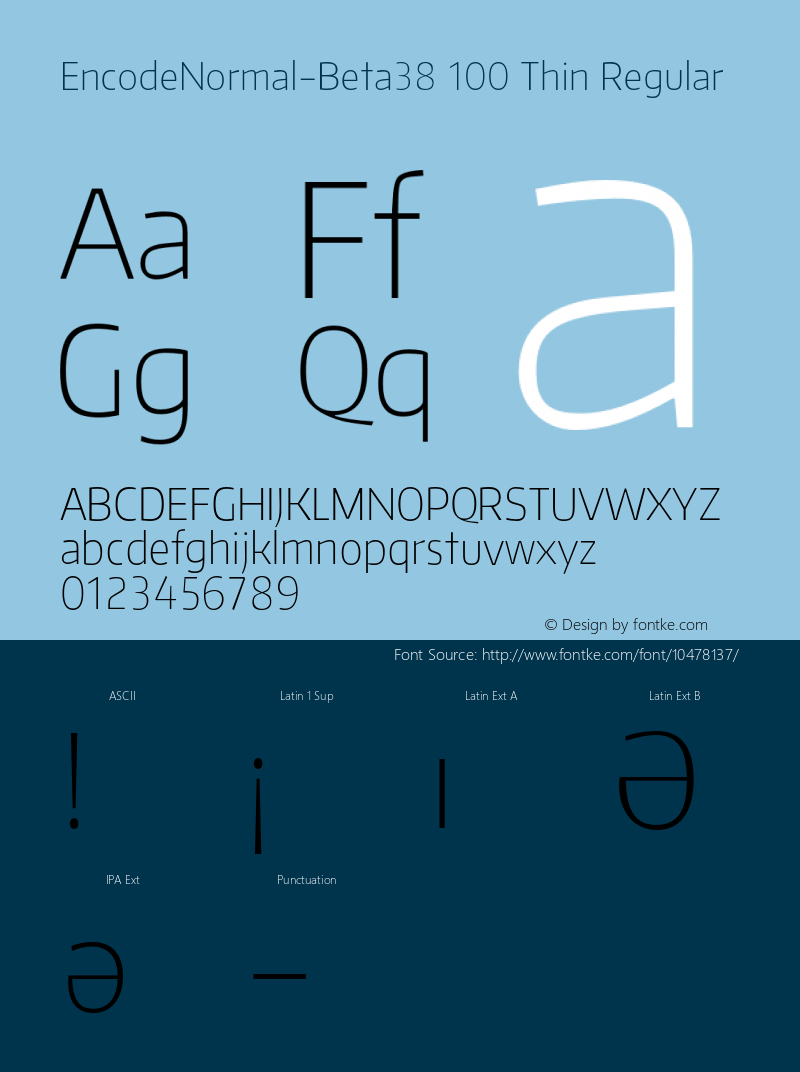 EncodeNormal-Beta38 100 Thin Regular Version 1.001;PS 001.001;hotconv 1.0.70;makeotf.lib2.5.58329 DEVELOPMENT Font Sample