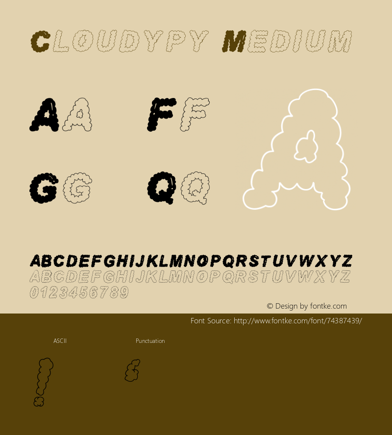 Cloudypy Version 001.000 Font Sample