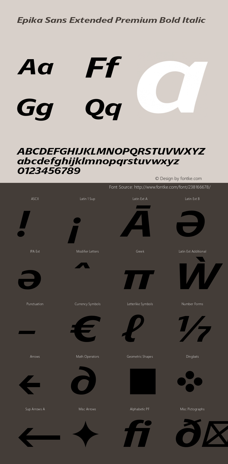 Epika Sans Extended Premium Bold Italic Version 1.000;FEAKit 1.0图片样张