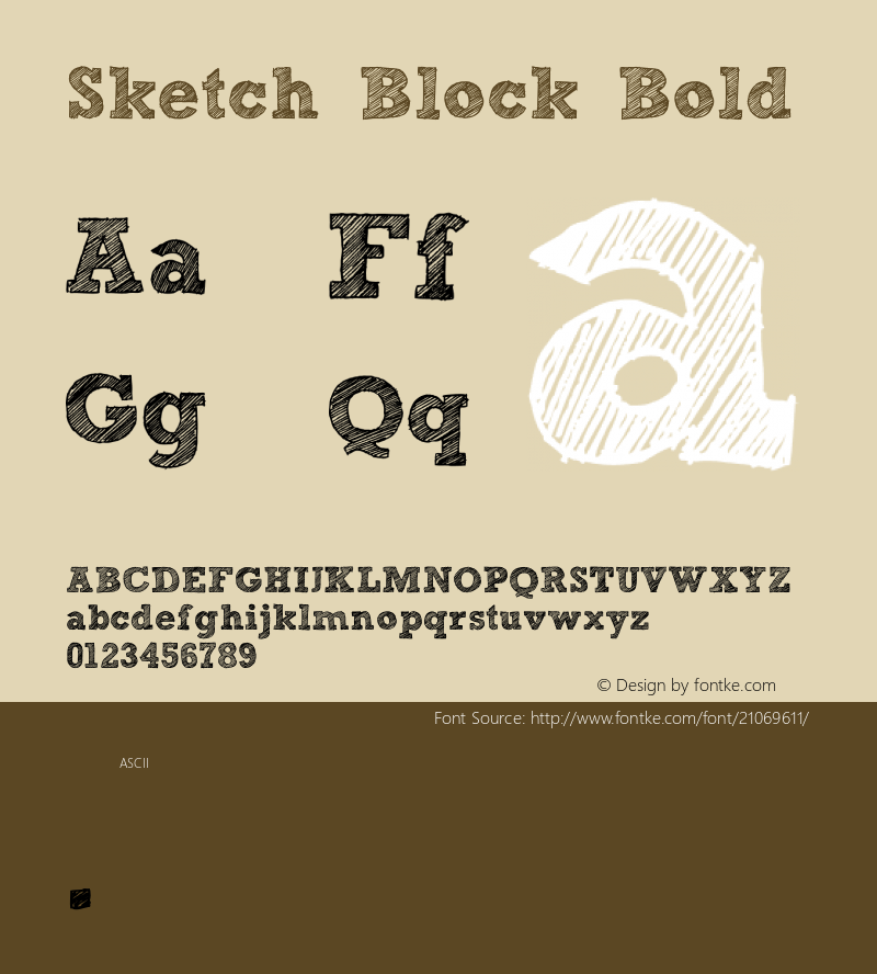[free version] Sketch Block Bold Version 1.001 Font Sample