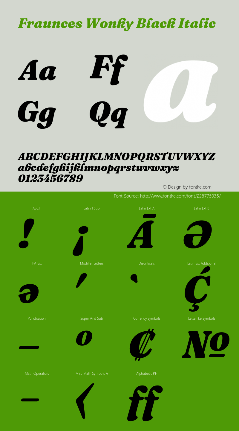 Fraunces Wonky Black Italic Version 1.000;[b76b70a41]图片样张