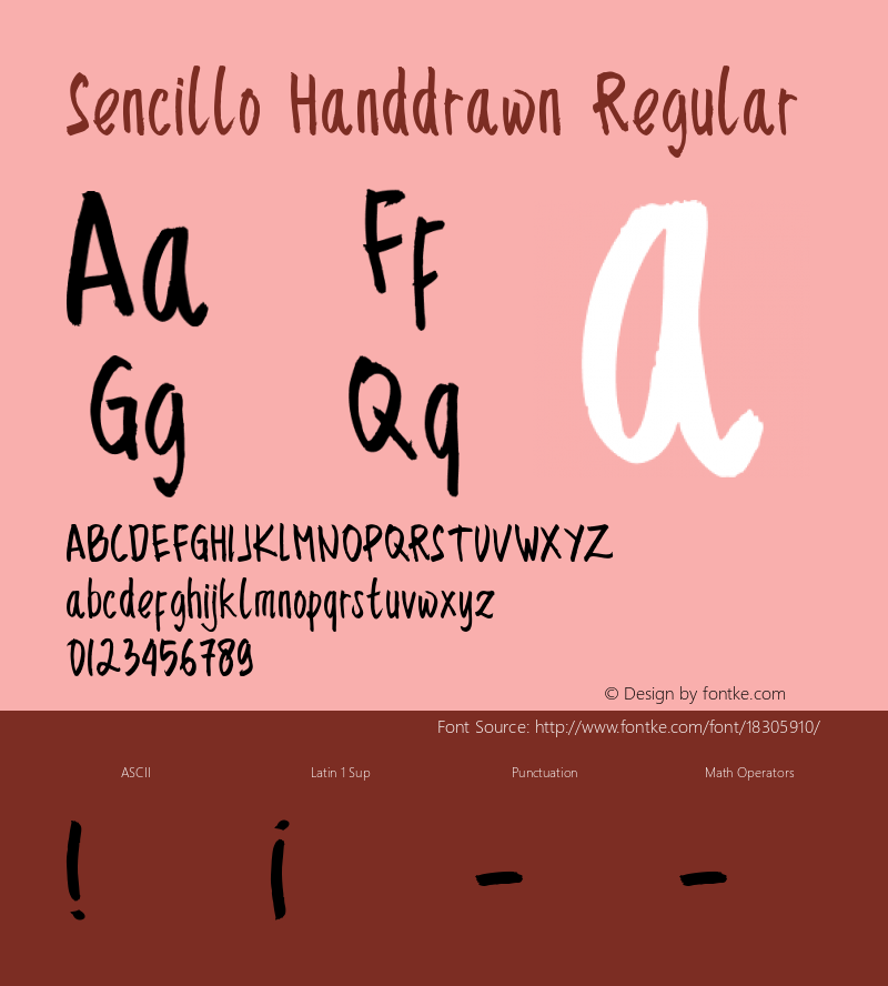 Sencillo Handdrawn Regular Version 1.000 Font Sample