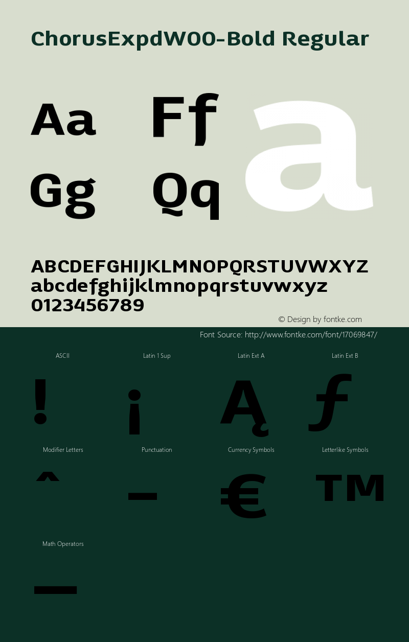 ChorusExpdW00-Bold Regular Version 1.10 Font Sample