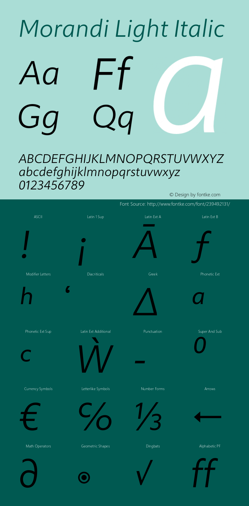 Morandi Light Italic Version 1.22, build 12, s3图片样张