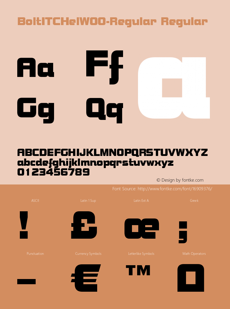 BoltITCHelW00-Regular Regular Version 5.00 Font Sample