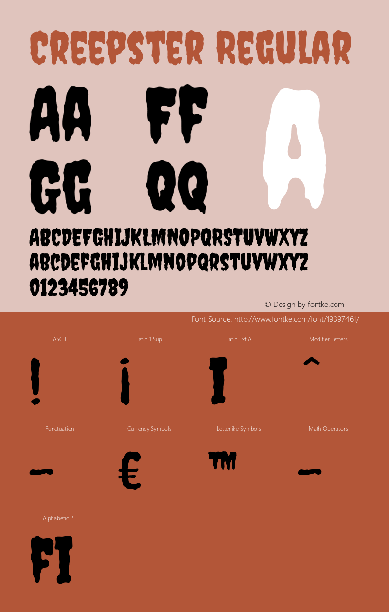 Creepster Version 1.002 Font Sample