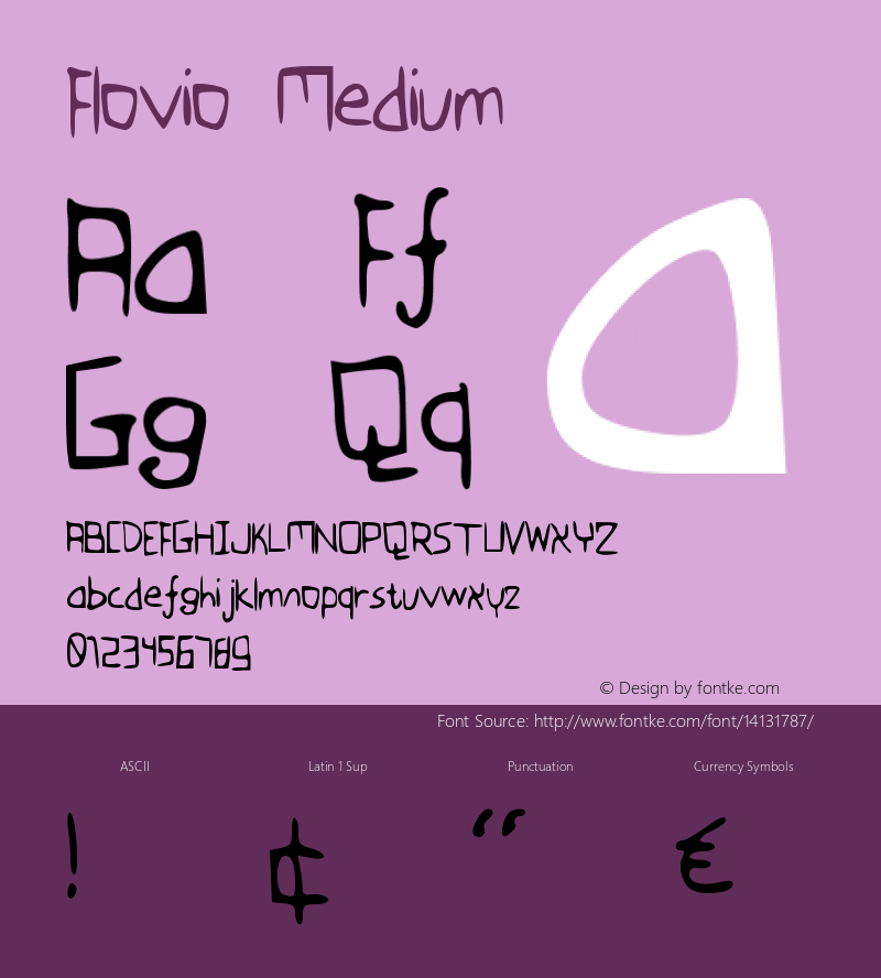 Flovio Medium Version 001.000 Font Sample