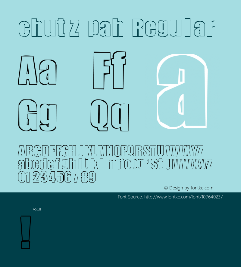 chutzpah Regular 1 Font Sample