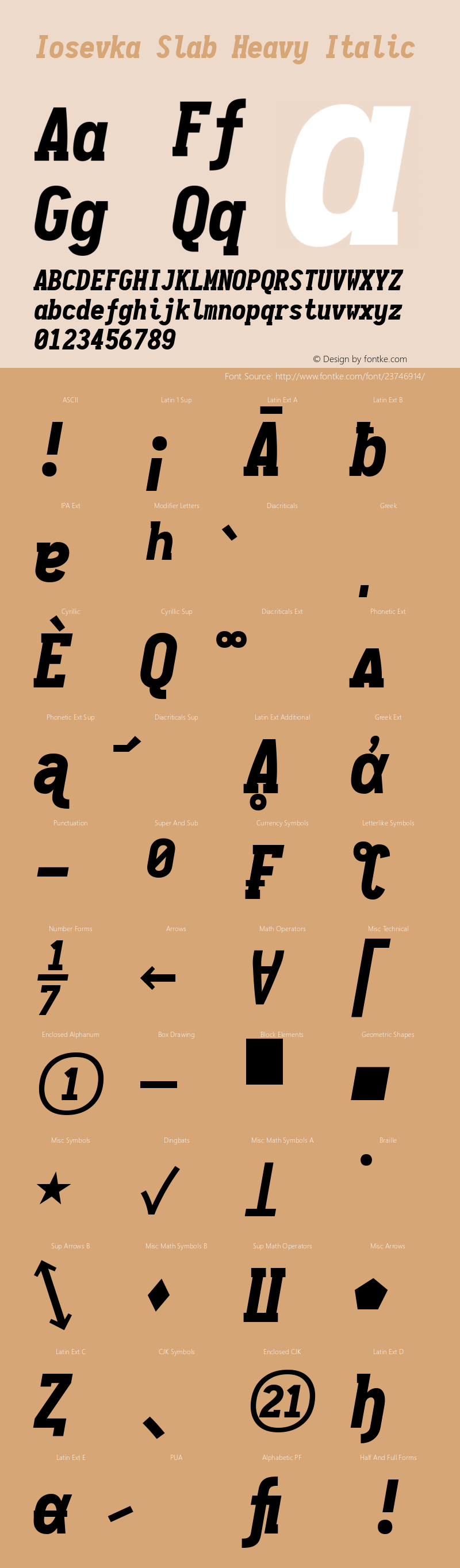 Iosevka Type Slab Heavy Italic 1.13.3; ttfautohint (v1.6) Font Sample