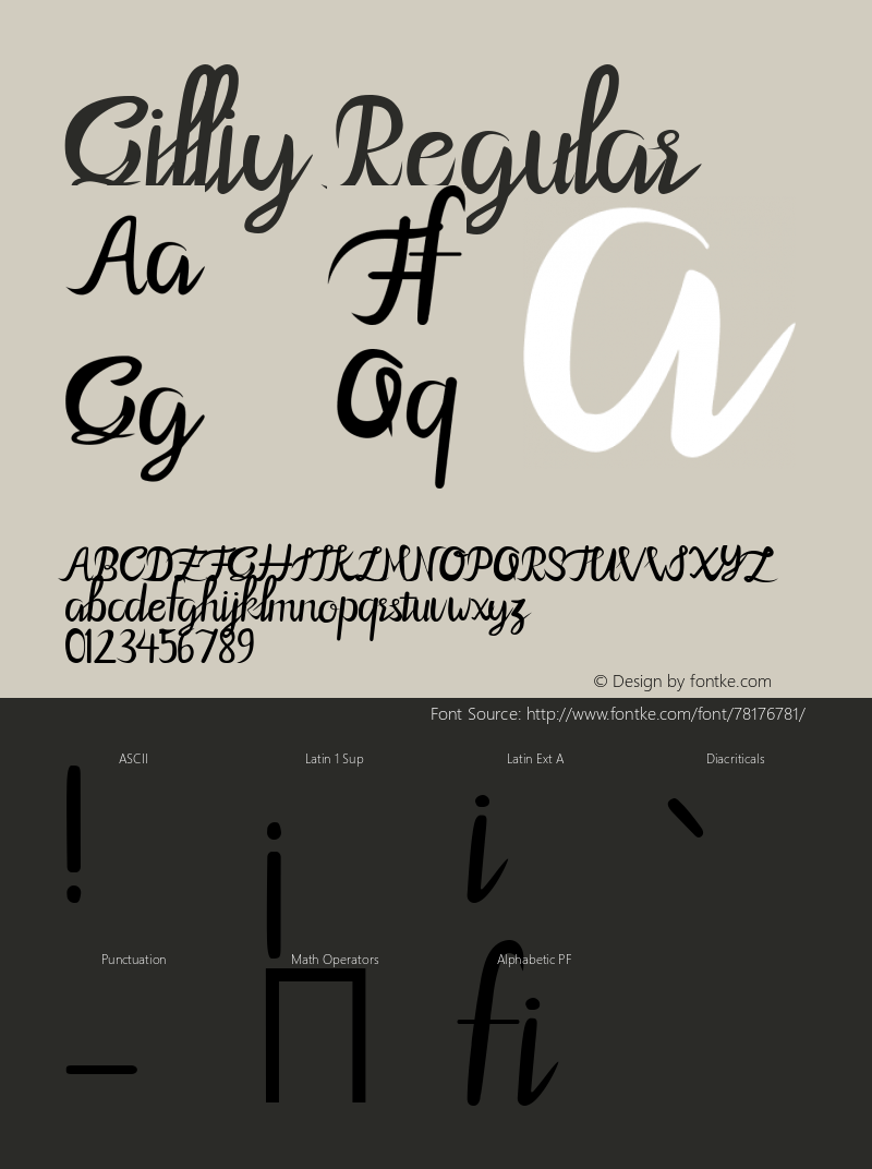 Gilliy Version 1.00;July 30, 2020;FontCreator 12.0.0.2525 64-bit Font Sample