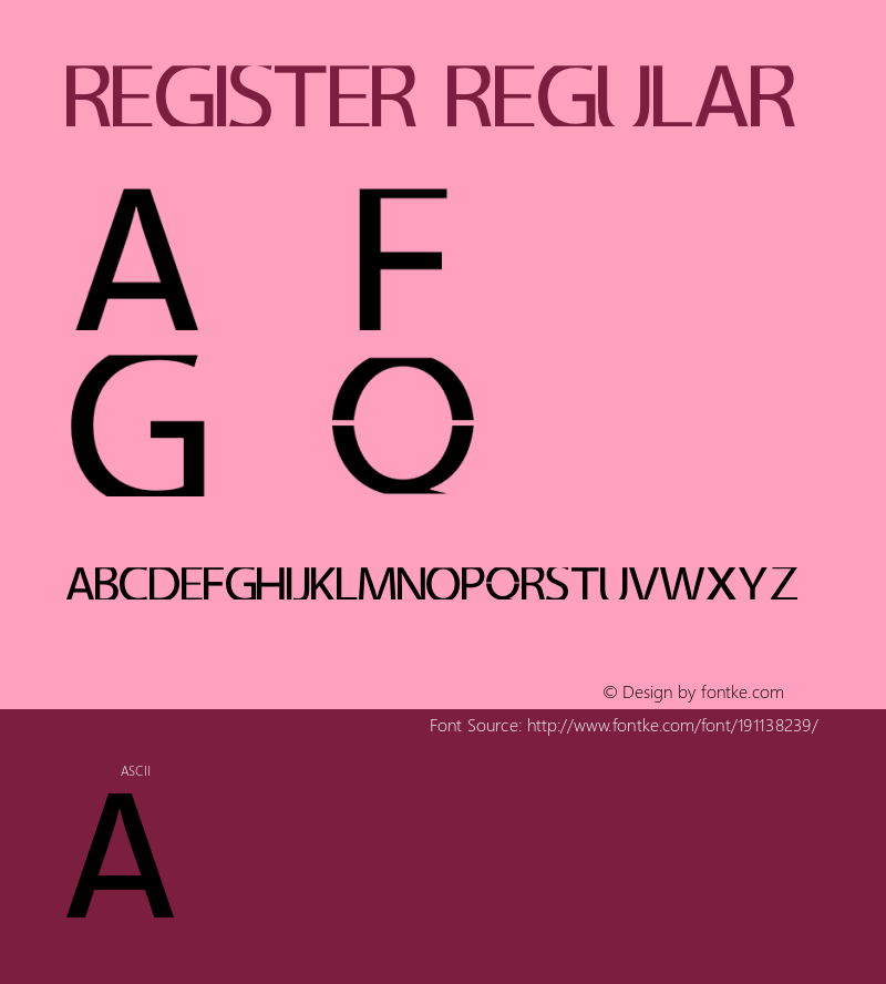 REGISTER Version 1.001;Fontself Maker 1.1.0图片样张