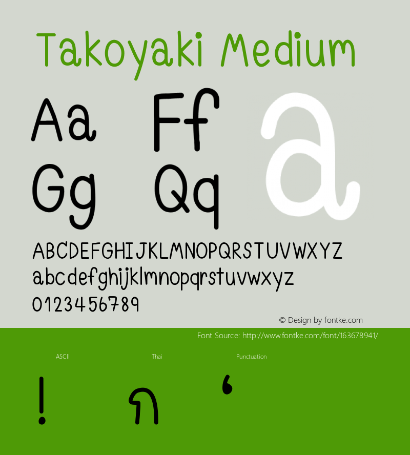 Takoyaki Version 001.000 Font Sample