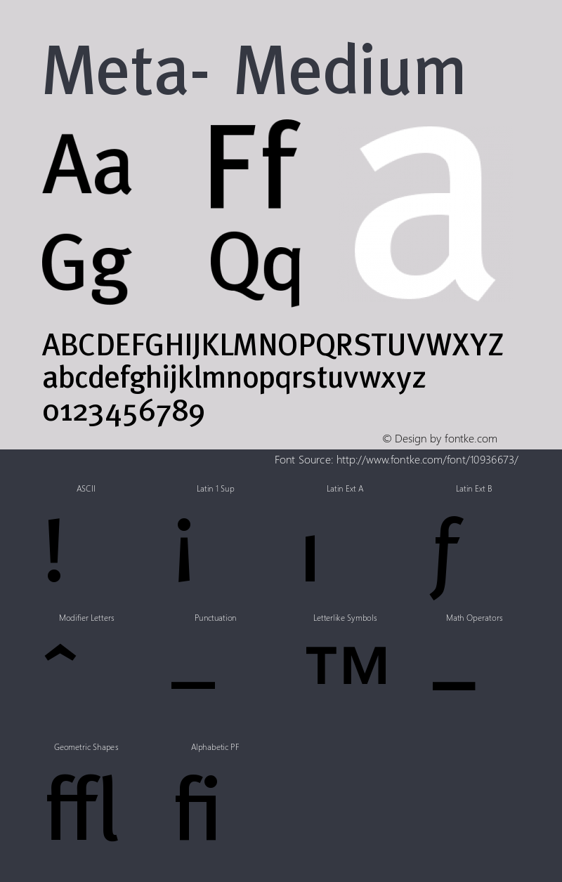 Meta- Medium Version 001.000 Font Sample