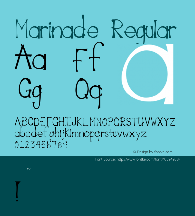 Marinade Regular Unknown Font Sample