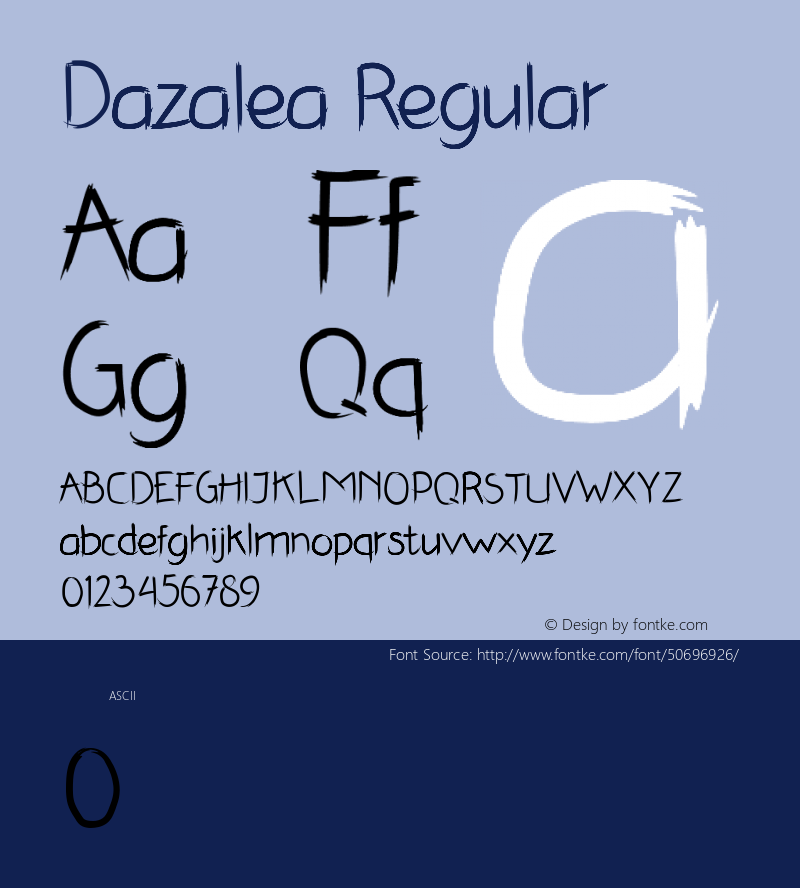 Dazalea Version 1.00;December 2, 2019;FontCreator 12.0.0.2535 64-bit Font Sample