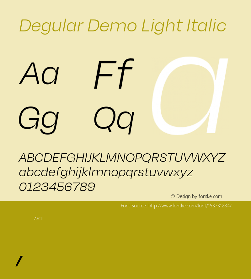 Degular Demo Light Italic Italic Version 1.000;PS 0.0;hotconv 16.6.54;makeotf.lib2.5.65590 Font Sample