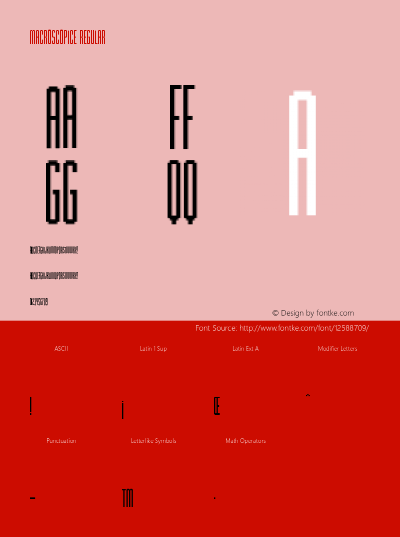 MacroscopicE Regular Version 001.000 Font Sample