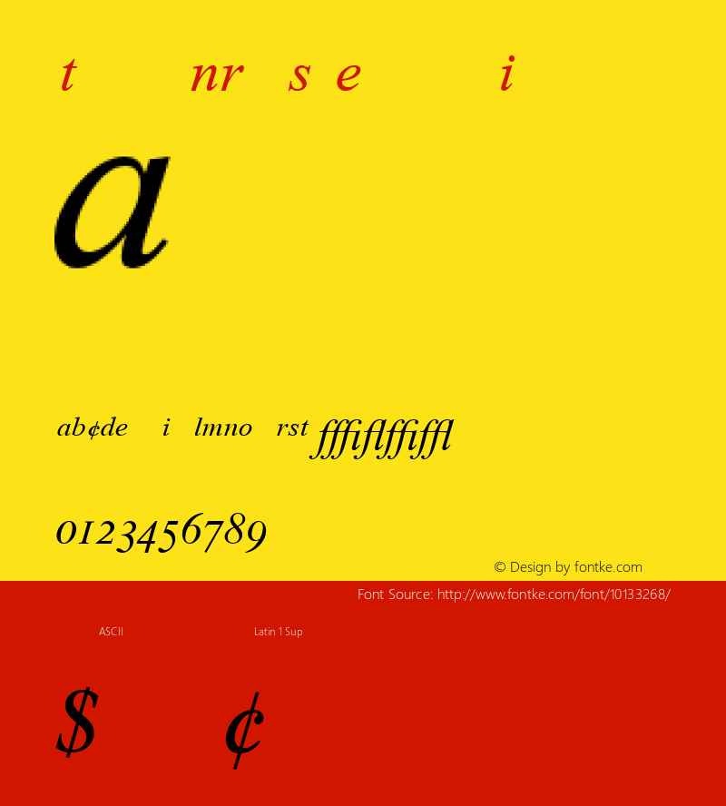 Times NR PS Expert Italic 001.003 Font Sample