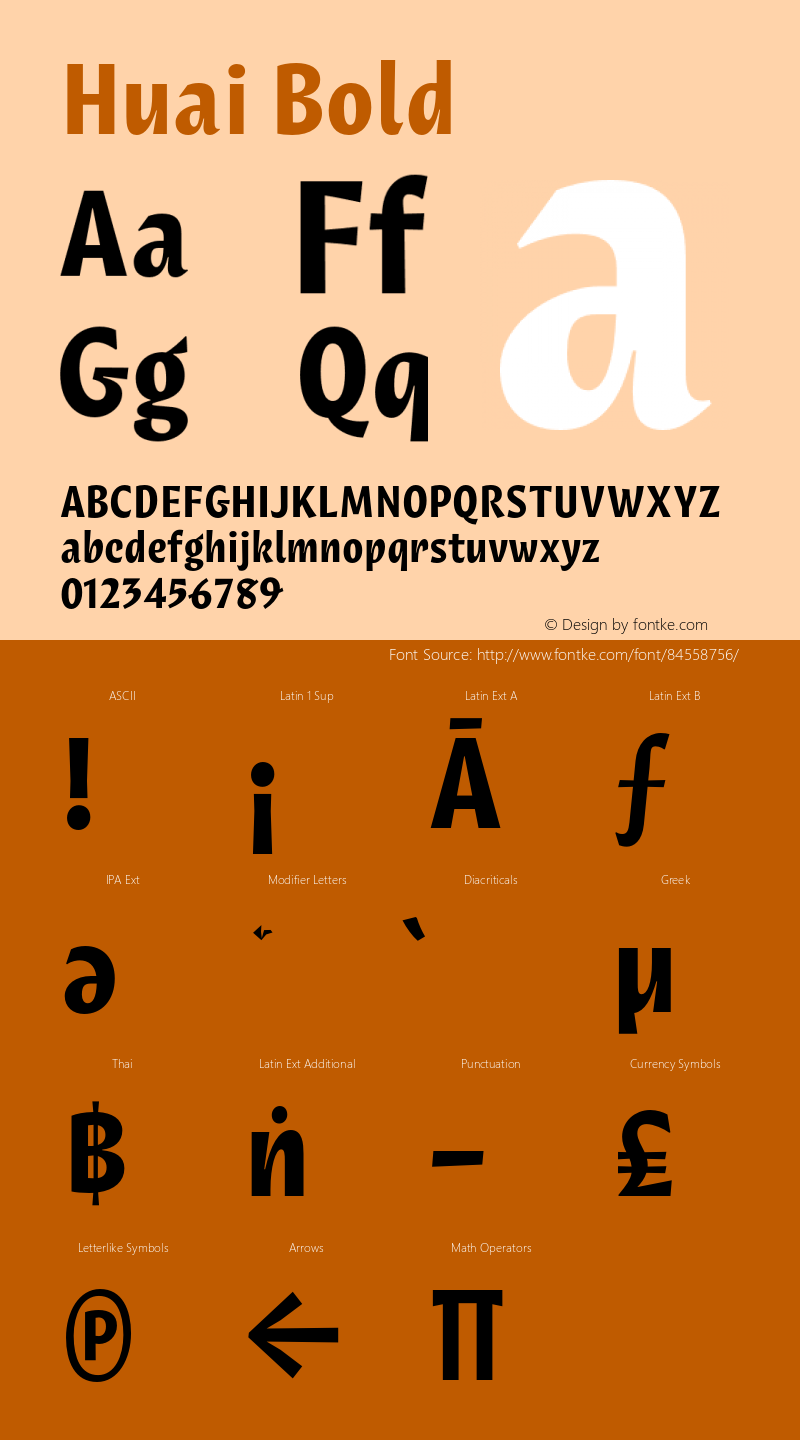 Huai Bold Version 1.000;hotconv 1.0.109;makeotfexe 2.5.65596 Font Sample