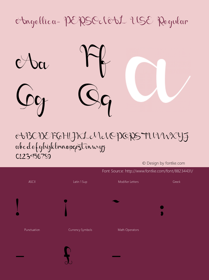 Angellica- PERSONAL USE Version 1.00;November 22, 2020;FontCreator 12.0.0.2555 32-bit Font Sample