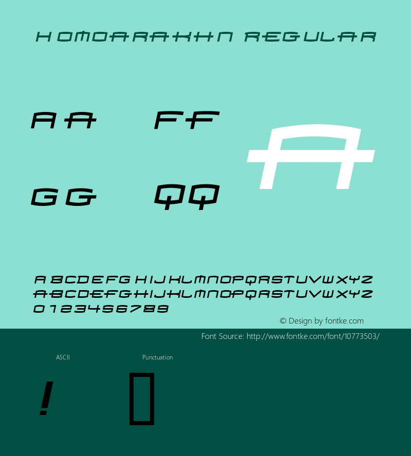 Homoarakhn Regular Macromedia Fontographer 4.1 7/25/97 Font Sample