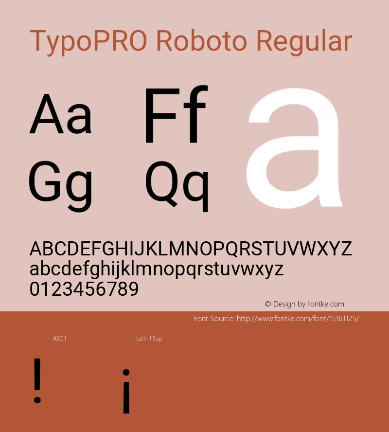 TypoPRO Roboto Regular Version 2.001047; 2014 Font Sample