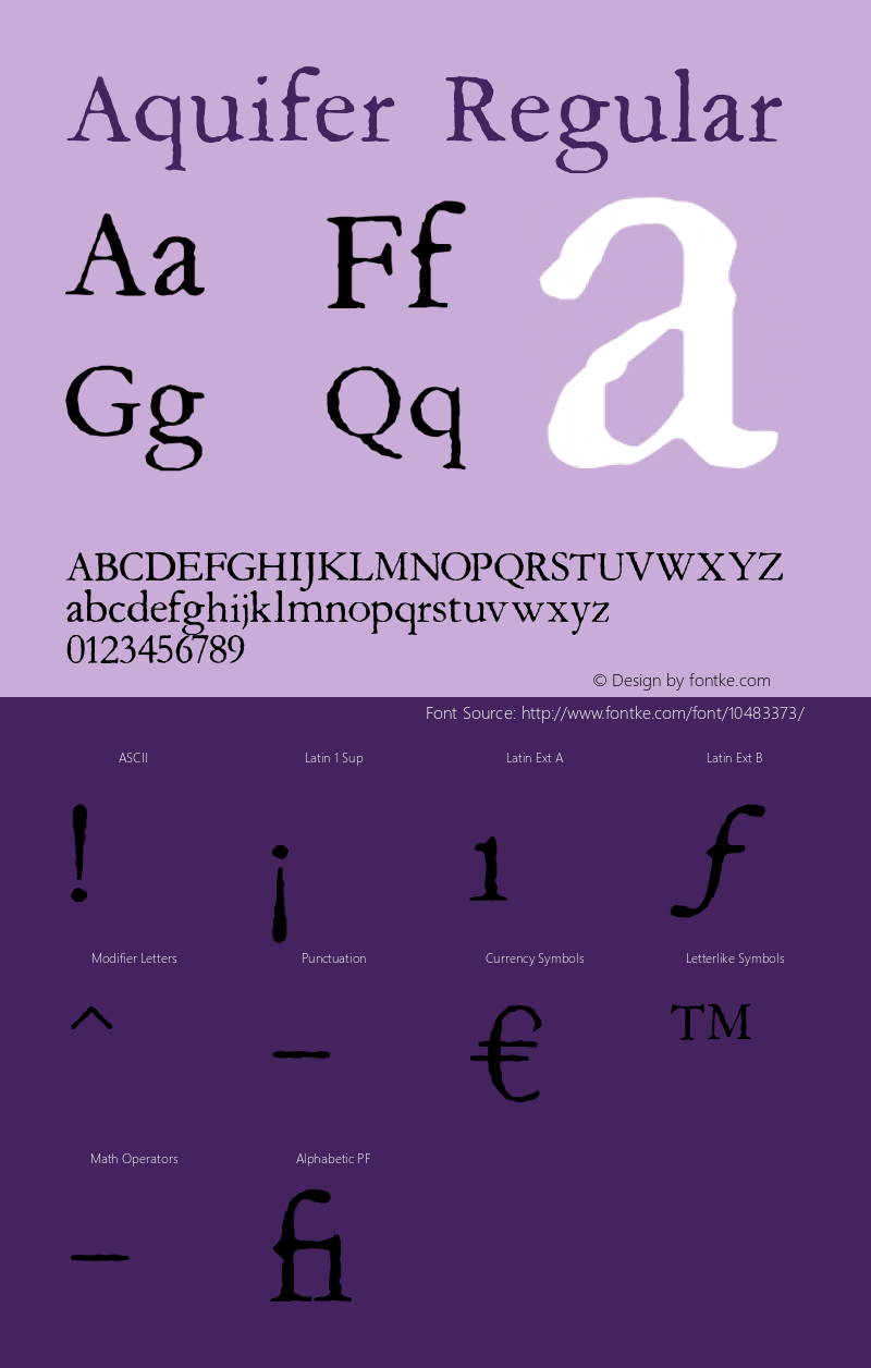 Aquifer Regular Unknown Font Sample