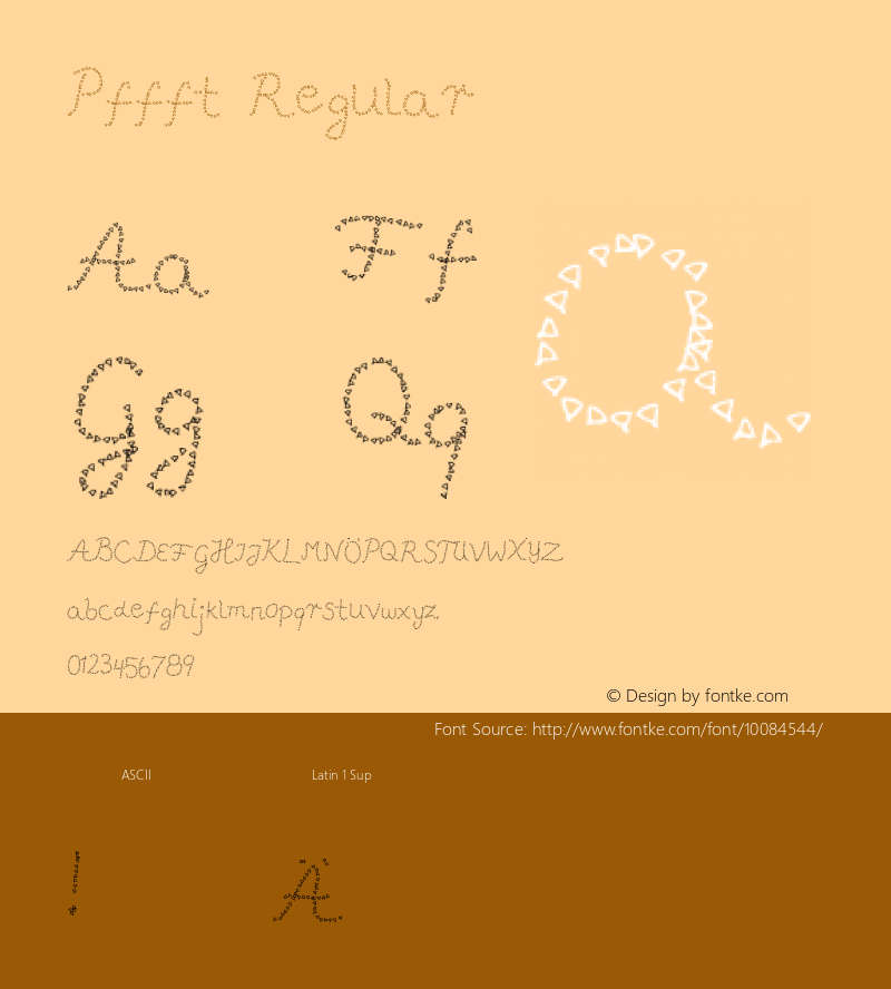 Pffft Regular 001.000 press the # key! Font Sample