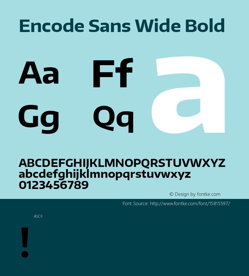 Encode Sans Wide Bold Version 1.000; ttfautohint (v1.4.1) Font Sample