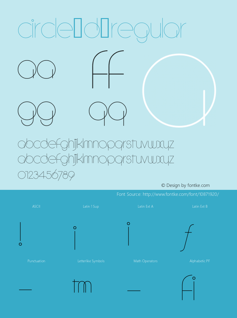 Circle D Regular Version 001.005 Font Sample