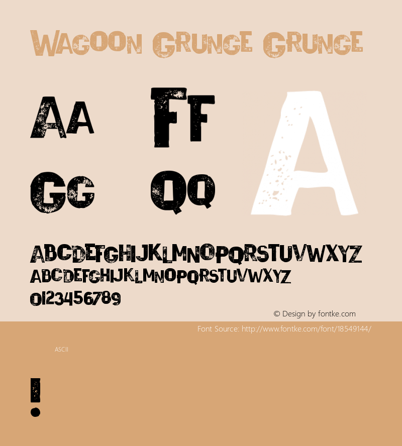 Wagoon Grunge Grunge Version 1.000 Font Sample