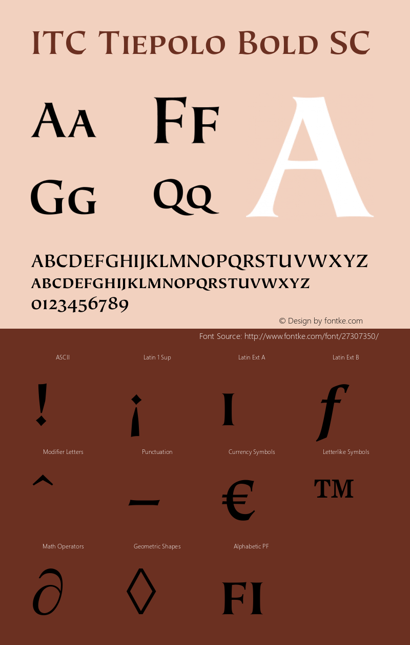 Tiepolo Book SC Bold Version 1.00 Font Sample