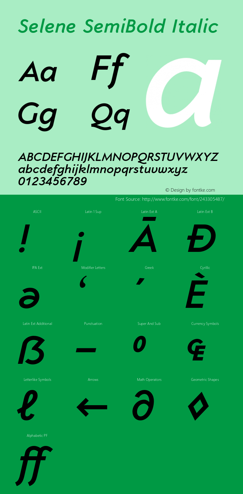 Selene SemiBold Italic Version 1.650 | FøM Fix图片样张