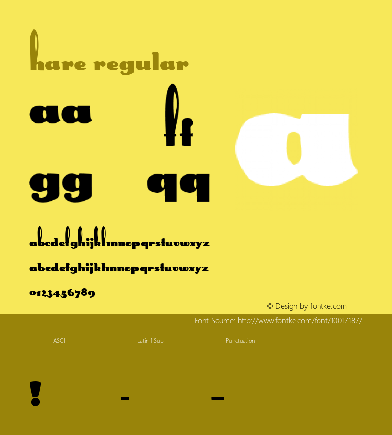 Hare Regular Unknown Font Sample