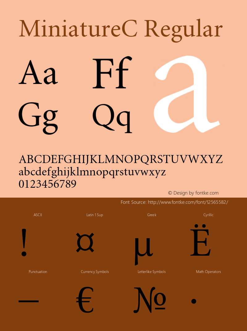 MiniatureC Regular OTF 1.0;PS 004.001;Core 116;AOCW 1.0 161 Font Sample