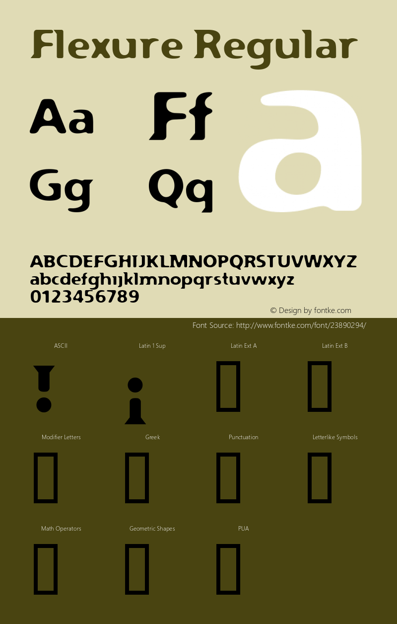 Flexure W00 Regular Version 4.10 Font Sample