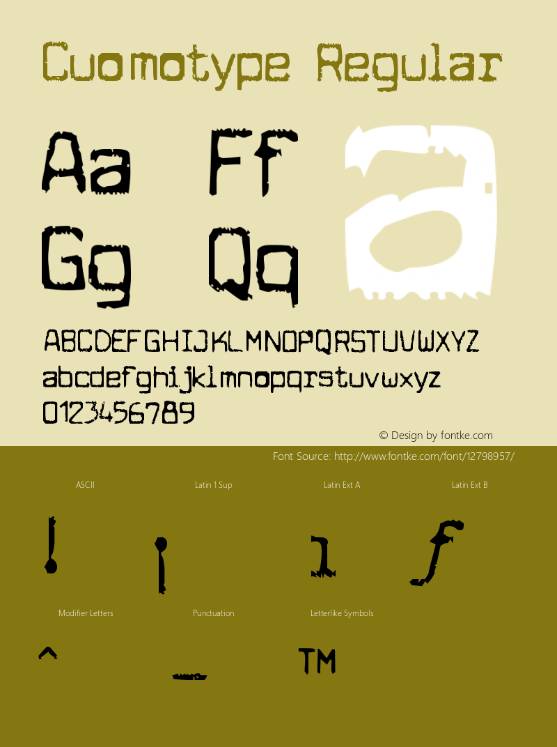 Cuomotype Regular Version 2.000 2004 Font Sample