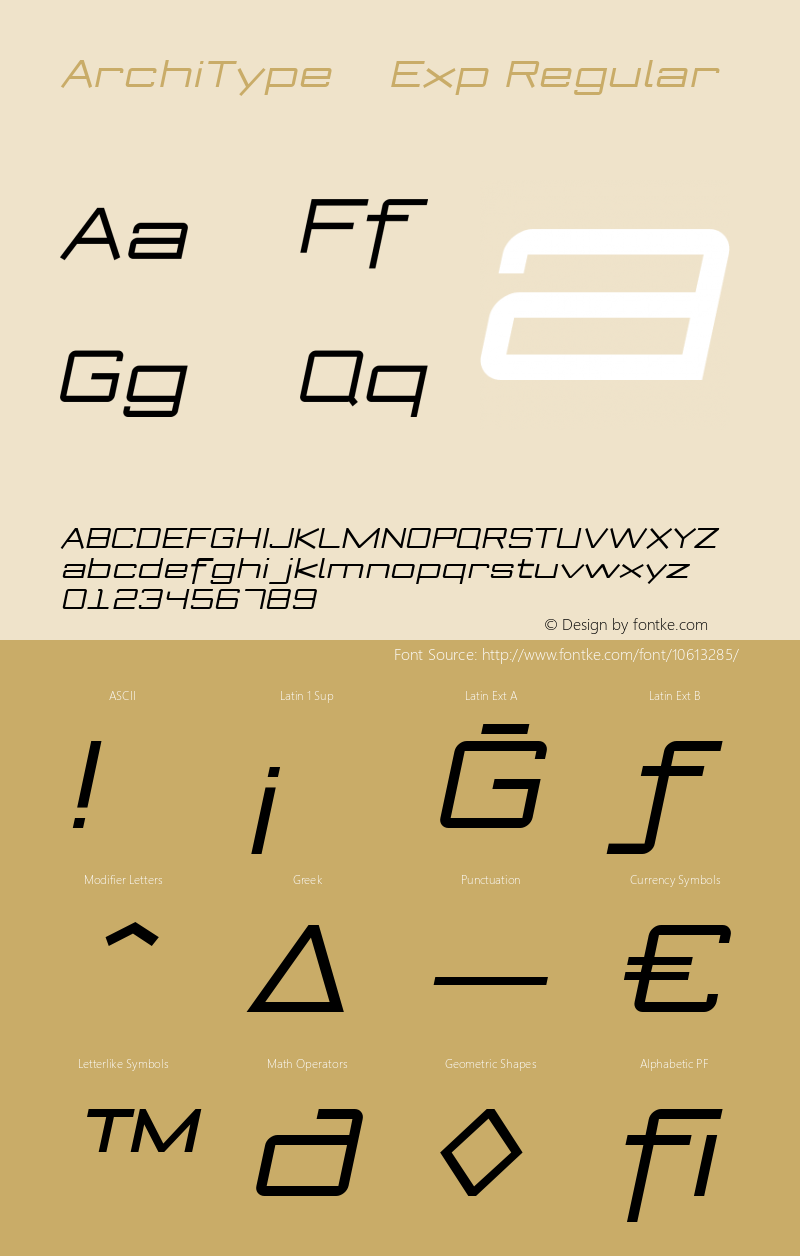 ArchiType    Exp Regular Version 1.001;com.myfonts.archiness.architype.expanded-regular-italic-92673.wfkit2.3uLh Font Sample