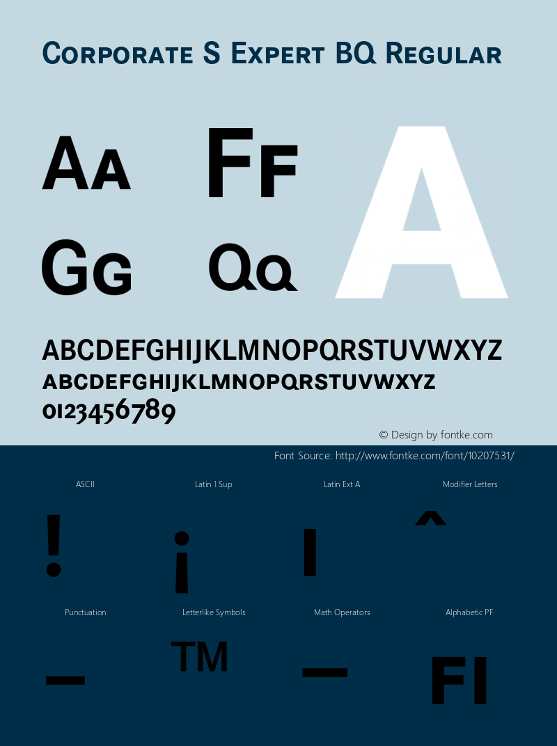 Corporate S Expert BQ Regular 001.000 Font Sample