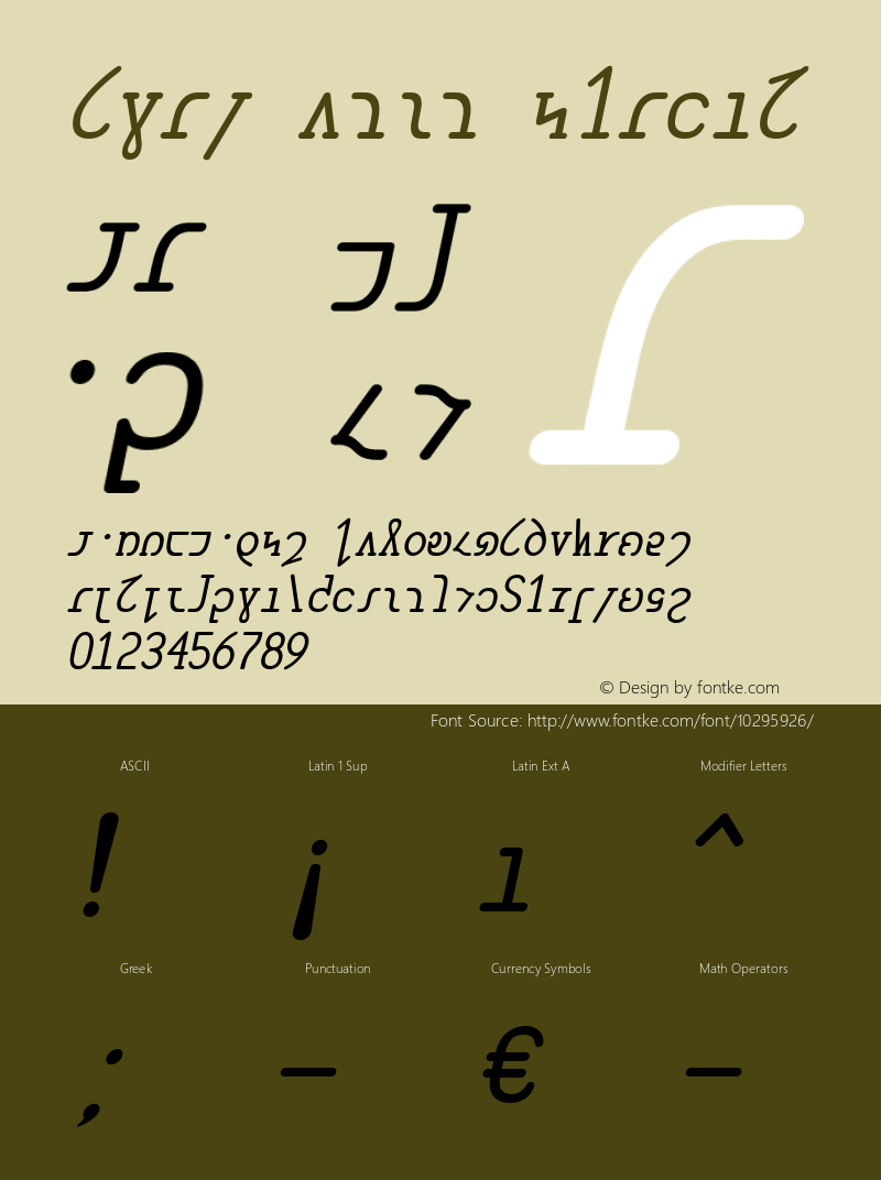 Shaw Mono Italic Version 1.0 Font Sample