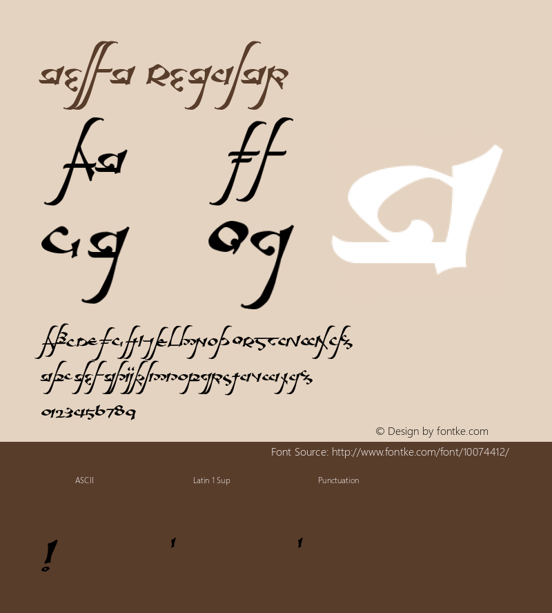 aelfa Regular Unknown Font Sample