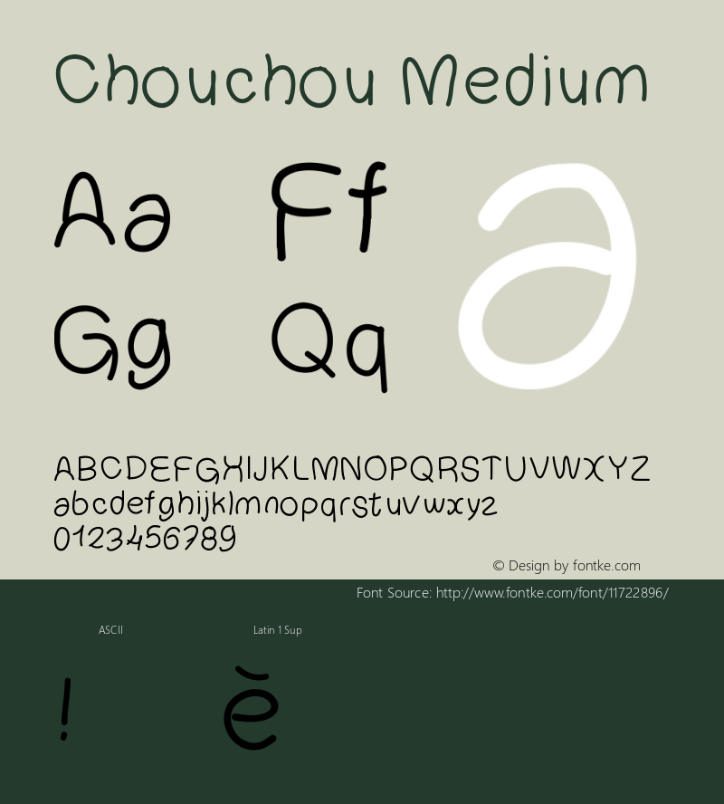 Chouchou Medium Version 001.000 Font Sample