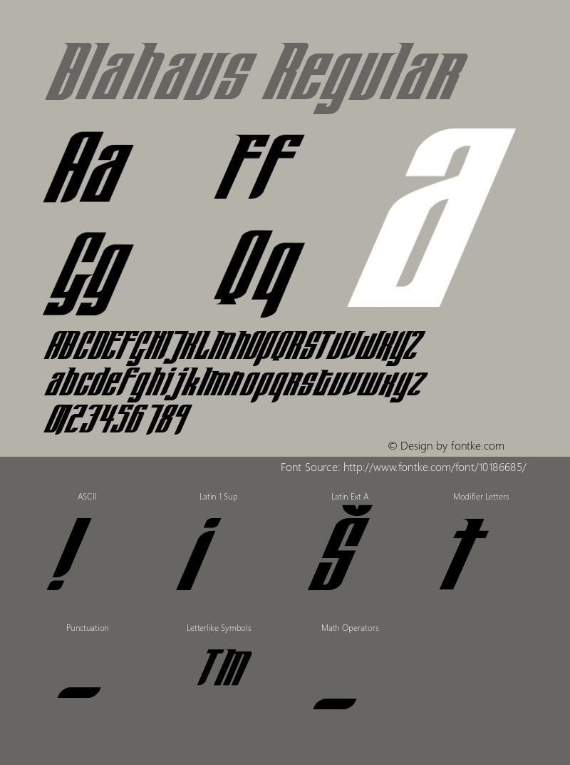 Blahaus Regular 001.000 Font Sample