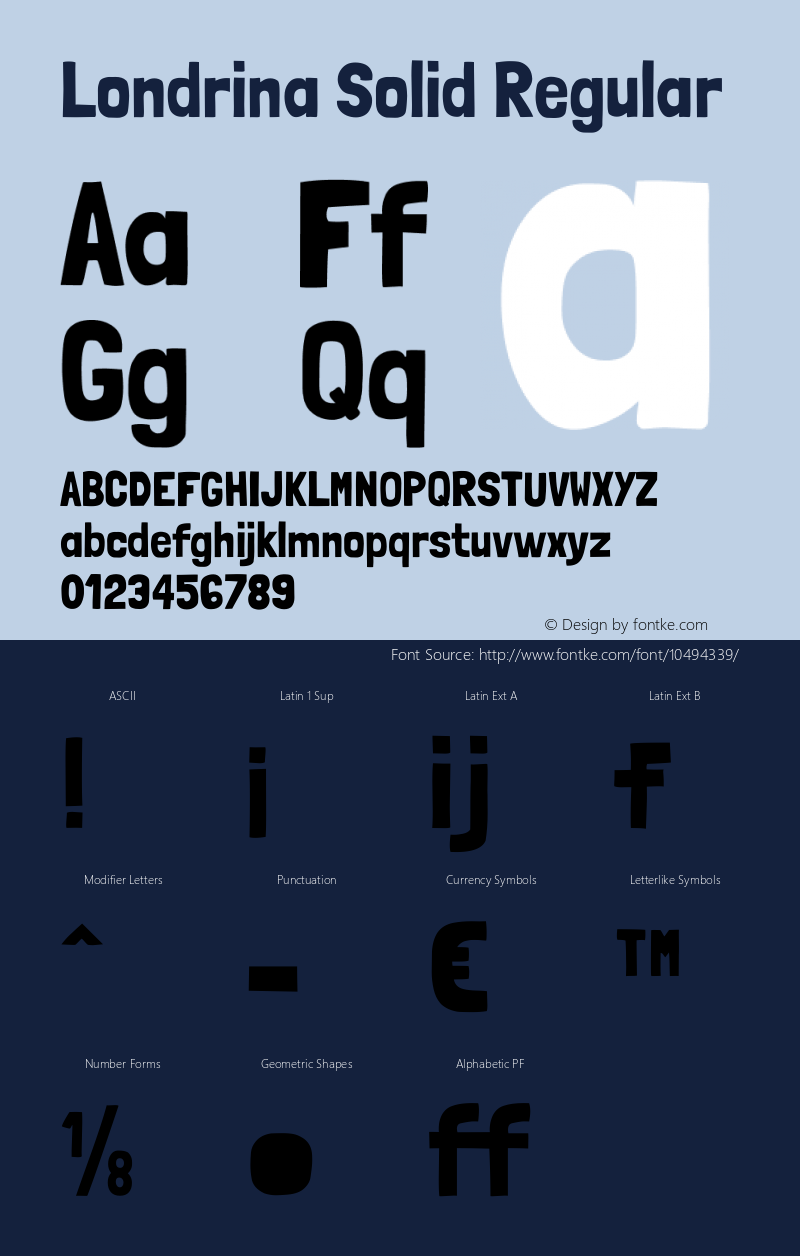 Londrina Solid Regular Version 1.001 2011 Font Sample