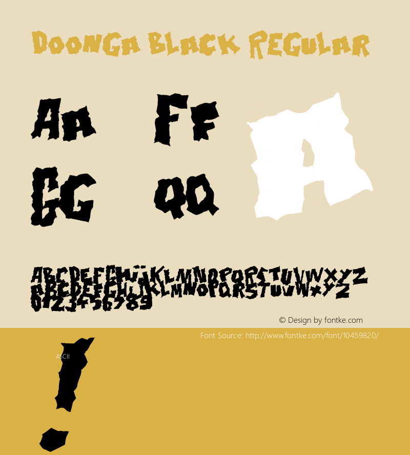 Doonga Black Regular Version 1.00 December 15, 2012, initial release Font Sample
