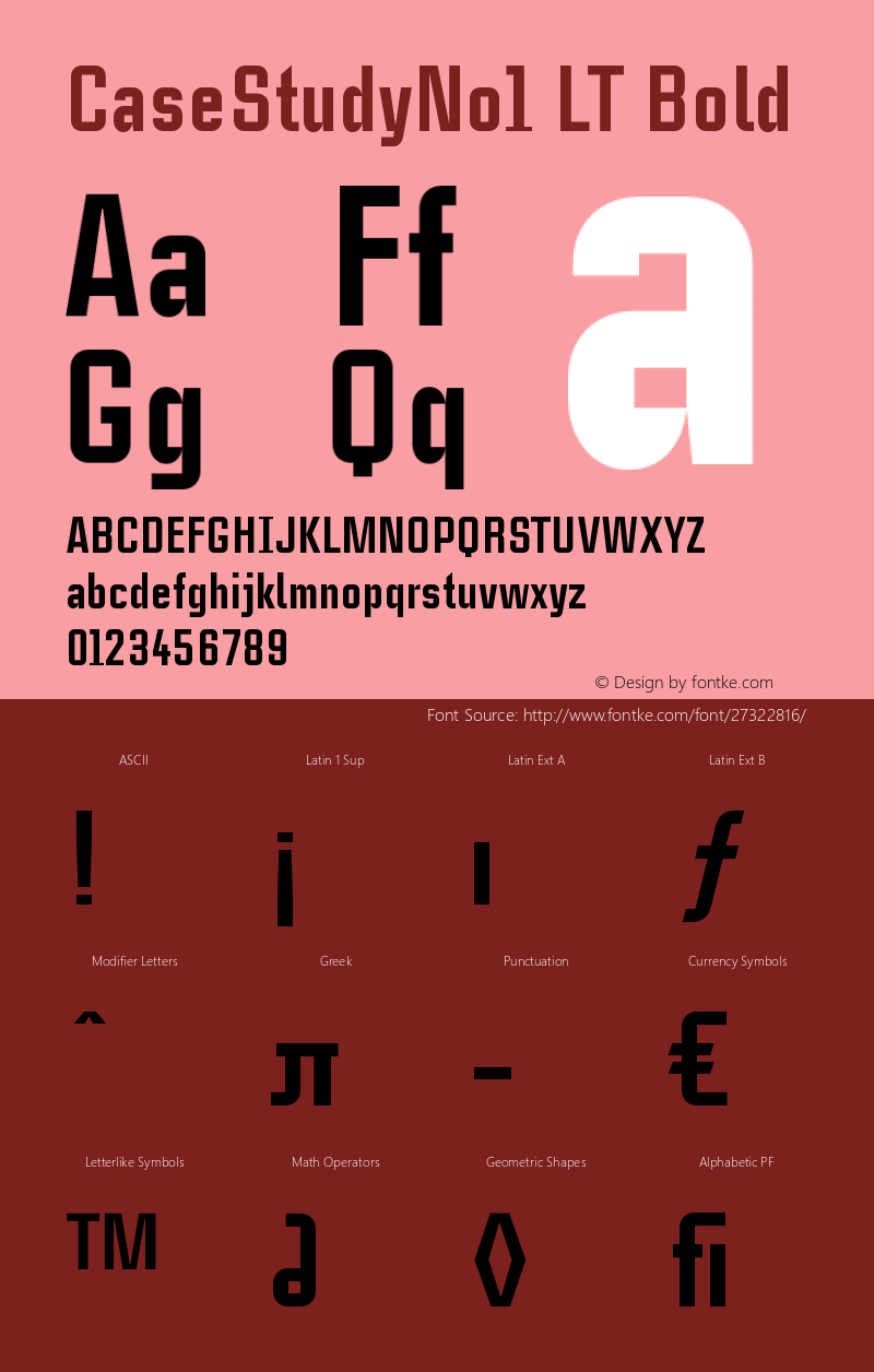 CaseStudyNo1 LT Heavy Version 2.01;2005 Font Sample