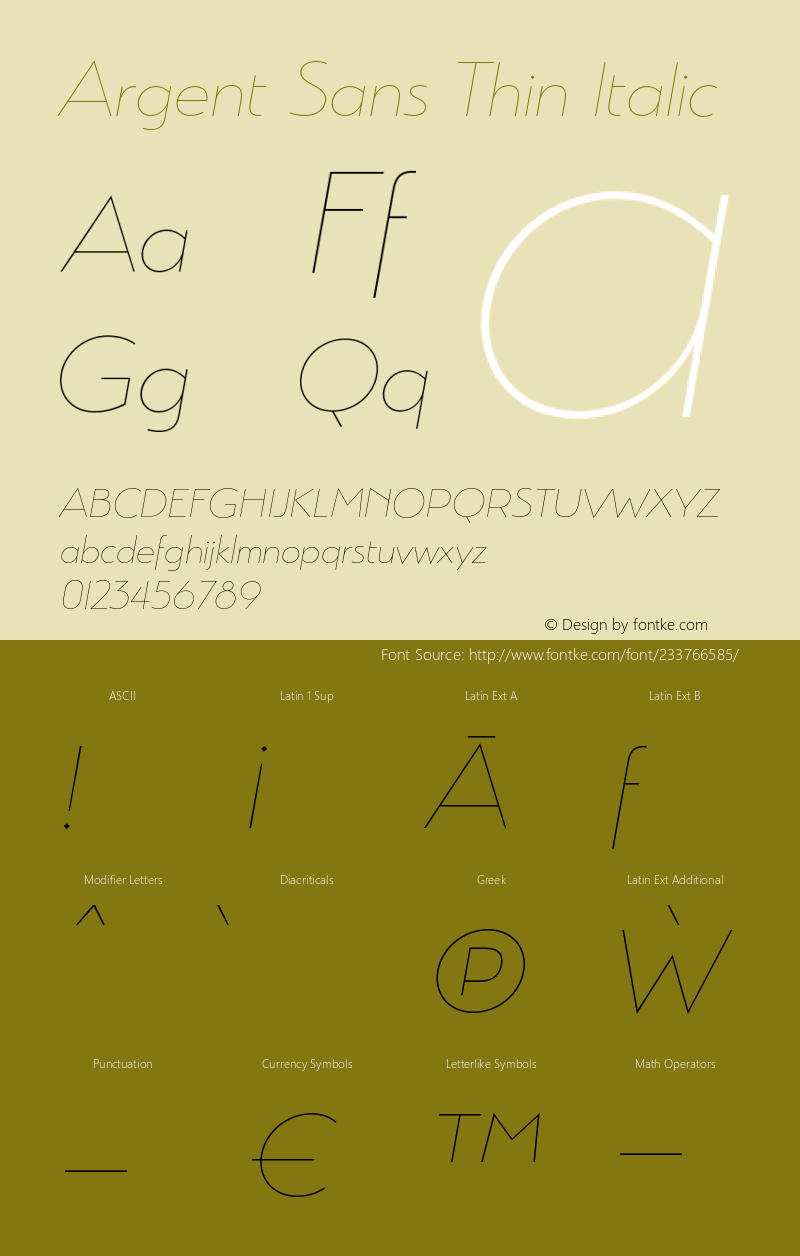 Argent Sans Thin Italic Version 3.000;PS 003.000;hotconv 1.0.88;makeotf.lib2.5.64775图片样张