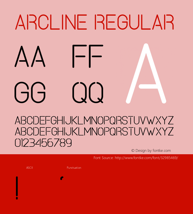 Arcline  Font Sample