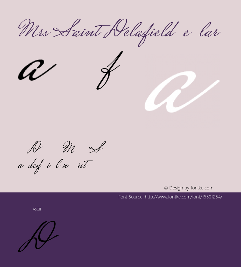 Mrs Saint Delafield Regular Version 1.001 Font Sample