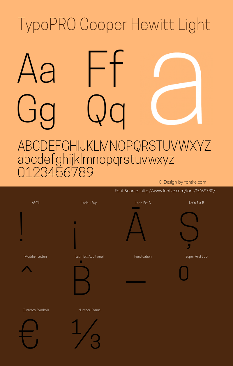 TypoPRO Cooper Hewitt Light 1.000 Font Sample